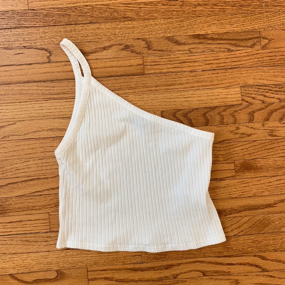 ZARA Ribbed One Shoulder Tank Top